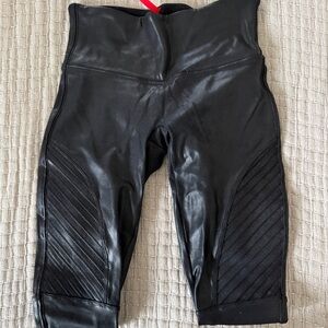 Black Faux Leather Moto Pants SPANX